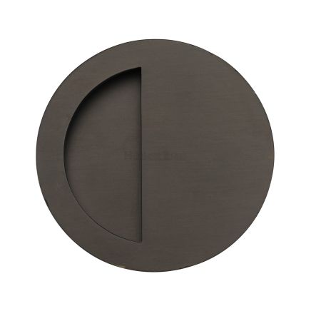 Round Half Moon Flush Pull Matt Bronze finish