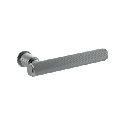 Millhouse Brass Stephenson Lever Door Handle on Concealed Round Rose - Polished Chrome (Pair)