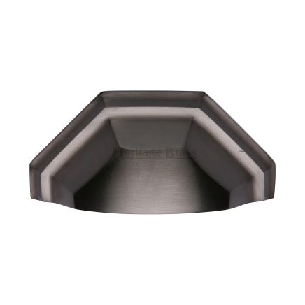 Heritage Brass Drawer Pull Deco Design 89mm CTC Matt Bronze Finish