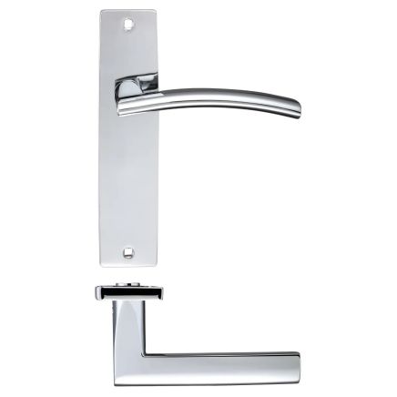 Zoo Hardware Amalfi lever on latch backplate - Polished Chrome