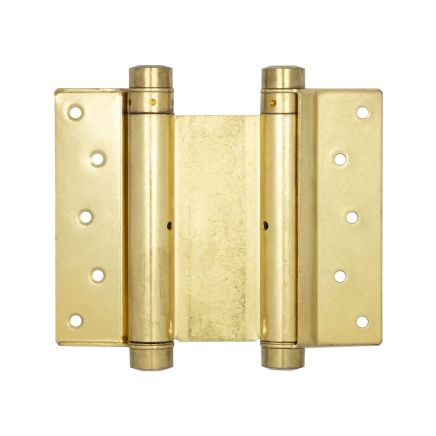 Double Action Steel Spring Hinges 125mm Electro Brassed - By Frelan Hardware - HB3005-5PB