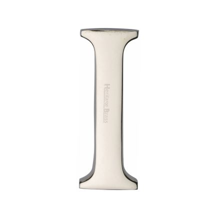 Heritage Brass Alphabet I Pin Fix 51mm (2") Polished Nickel Finish
