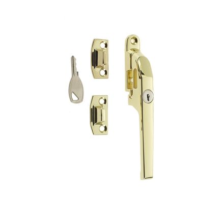 Jedo Modern Lockable Casement Fasteners 124mm Polished Brass - By Frelan Hardware - JW78LPB