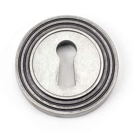 Pewter Round Escutcheon (Beehive Rose)