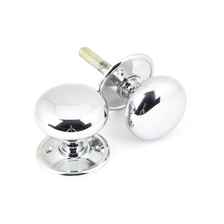 Polished Chrome 49mm Mushroom Mortice/Rim Knob Set