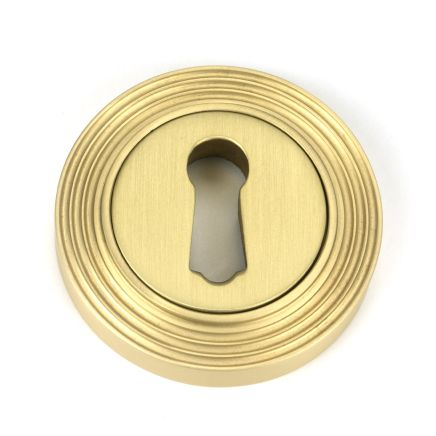 Satin Brass Round Escutcheon (Beehive)