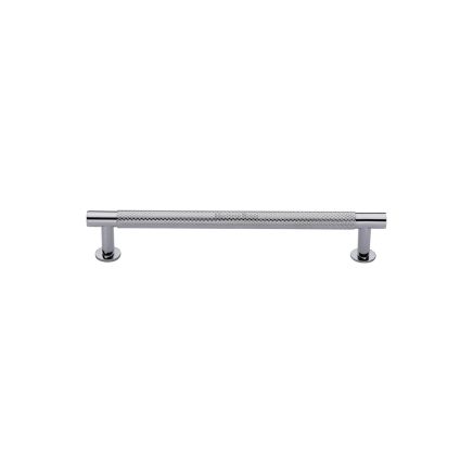 Heritage Brass Cabinet Pull Partial Knurled Design with 16mm Rose 96mm CTC Polished Chrome finish