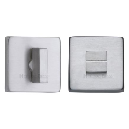 Heritage Brass Square Thumbturn & Emergency Release Satin Chrome Finish