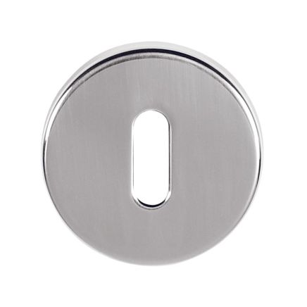 Tupai Rapido CurvaLine Key Escutcheons on Round Rose - Bright Polished Chrome (Pair)