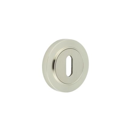 Burlington Standard Keyway Escutcheons Plain Rose Satin Nickel - By Frelan Hardware - BUR-60SN-71SN