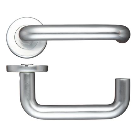 Zoo Hardware 19mm Return to Door Lever on Round Rose - Satin Aluminium