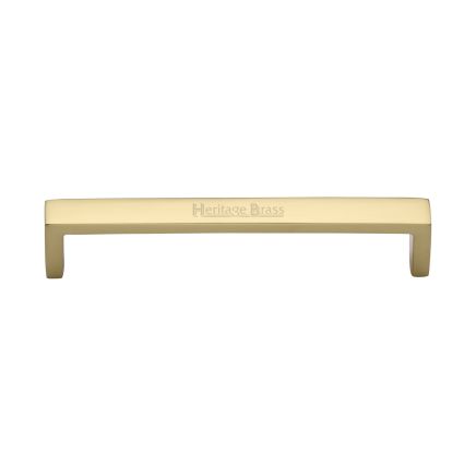 Heritage Brass Cabinet Pull Wide Metro Design 160mm CTC Polished Brass Finish