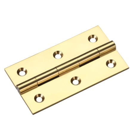 Zoo Hardware Solid drawn brass butt hinge - 75 x 41 x 2mm - Polished Brass