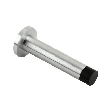 Zoo Hardware Door Stop - Cylinder c/w Rose 80mm - Satin Chrome