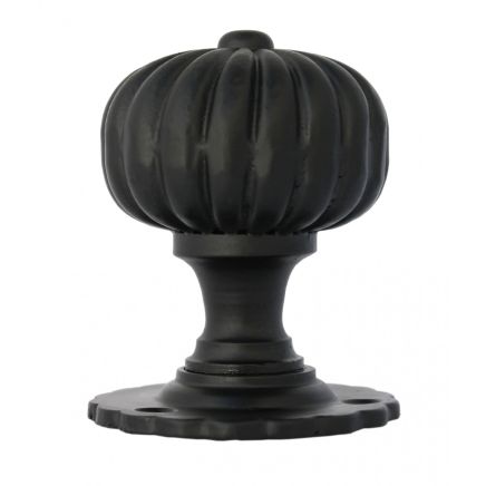 Black Flower Mortice Knob Set