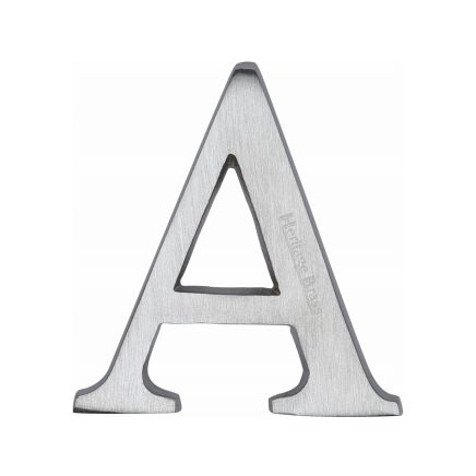Heritage Brass Alphabet A Pin Fix 51mm (2") Satin Chrome Finish