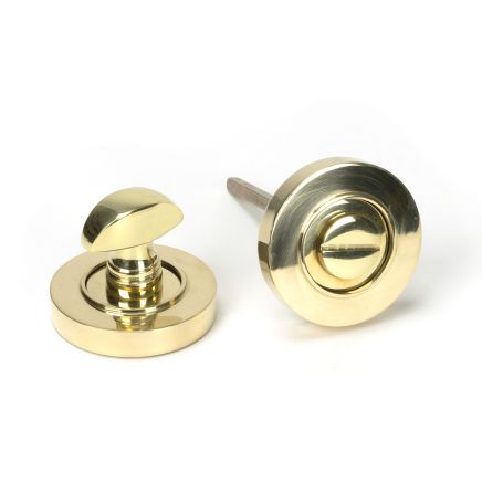 Polished Brass Round Thumbturn Set (Plain)