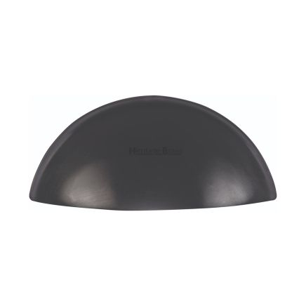 Heritage Brass Drawer Pull Half Moon Design 57mm CTC Matt Black Finish