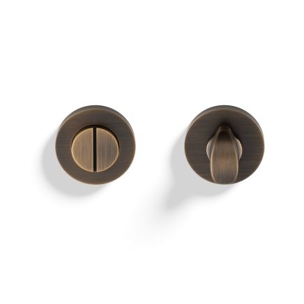 Valli Turn & Release Screw-on Round Rosette - Antique Brass