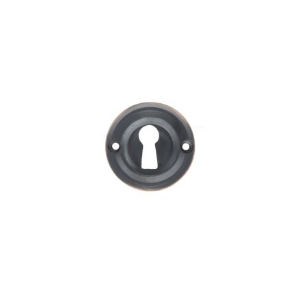Old English Solid Brass Open Key Hole Escutcheons - Antique Copper (Pair)
