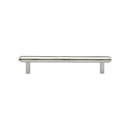 Heritage Brass Cabinet Pull Stepped Design 128mm CTC Polished Nickel finish