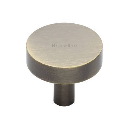 Heritage Brass Cabinet Knob Disc Design 32mm Antique Brass finish
