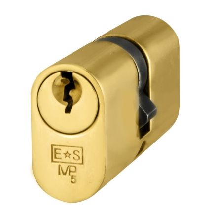 Uk Oval Double Cylinder - Polished Brass