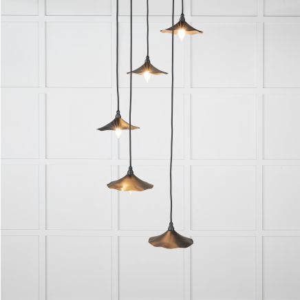 Smooth Copper Flora Cluster Pendant in Elan Black