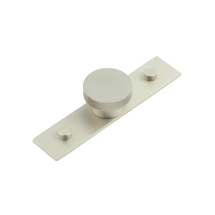 Wenlock Cupboard Knobs 40mm Plain Backplate Satin Nickel - By Frelan Hardware - HOX-140SN-5090SN