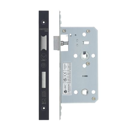 Zoo Hardware 2 Piece - DIN bathroom - 78mm c/c - backset 55mm - Black