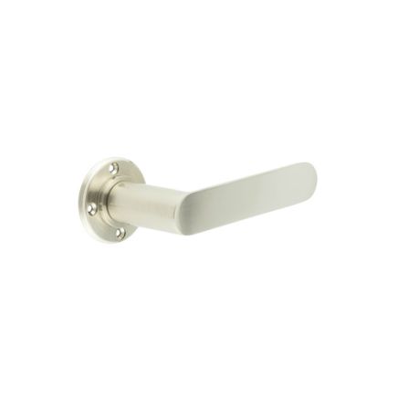 Kensington Door Handles No Rose Satin Nickel - By Frelan Hardware - BUR25SN