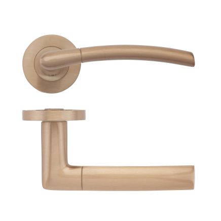 Zoo Hardware Olympus lever on round rose - Tuscan Rose Gold