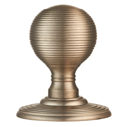 Delamain Reeded Knob - Satin Nickel