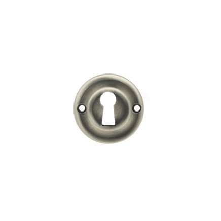 Old English Solid Brass Open Key Hole Escutcheons - Matt Gun Metal (Pair)