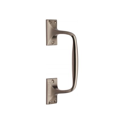 Heritage Brass Door Pull Handle Cranked Design 8" Satin Nickel Finish