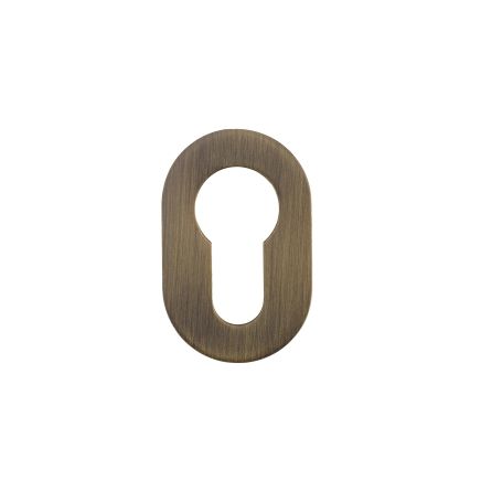 Zoo Hardware Euro Profile Escutcheon - Rosso Mini - 50 x 32 x 3 - Antique Brass
