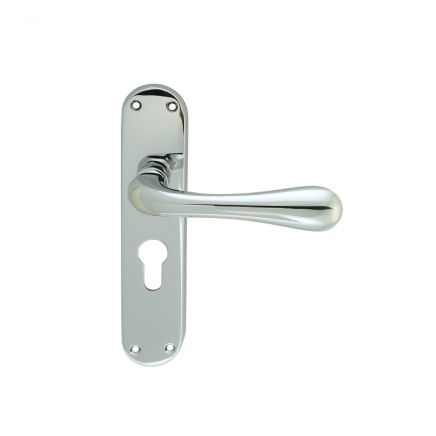 Astro Lever On Euro Lock Backplate - Polished Chrome