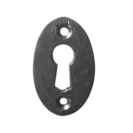 Antique Oval Escutcheon 50mm Black - By Frelan Hardware - JAB75