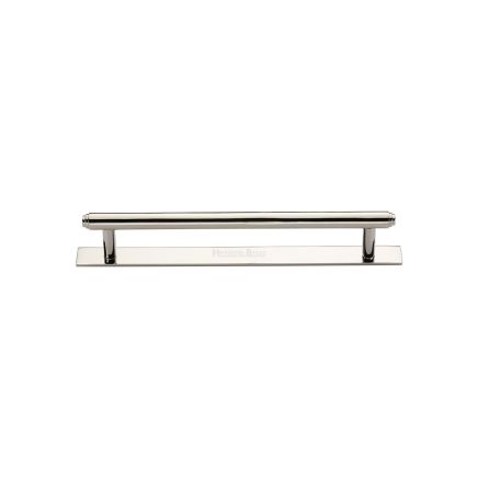 Heritage Brass Cabinet Pull Step Design with Plate 96mm CTC Polished Nickel Finish