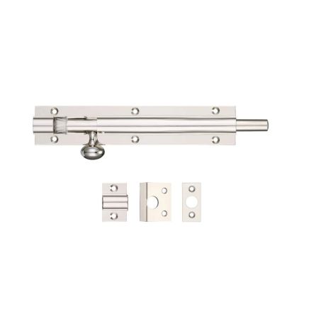 Zoo Hardware Architectural Barrel Bolt 150mm x 30mm - Nickel