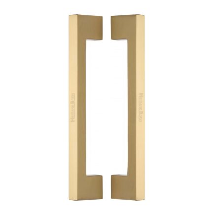 Heritage Brass Back to Back Door Pull Handle Metro Design 305mm Satin Brass Finish