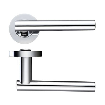 Zoo Hardware Lucca lever on round rose - Polished Chrome