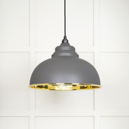 Smooth Brass Harborne Pendant in Bluff