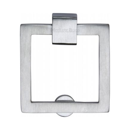 Heritage Brass Square Drop Pull Satin Chrome finish