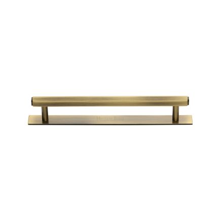 Heritage Brass Cabinet Pull Hexagonal Design with Plate 128mm CTC Antique Brass Finish