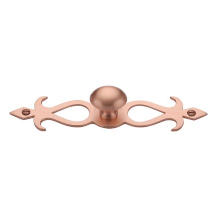 Heritage Brass Cabinet Knob Oval/Backplate Design 32mm Satin Rose Gold finish