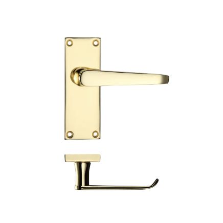 Zoo Hardware Project Victorian flat lever on latch backplate - 114 x 40mm - Electro Brass