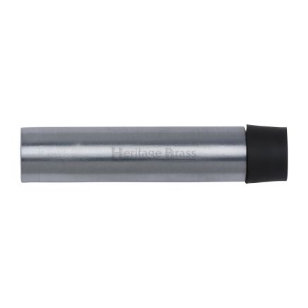 Heritage Brass Cylindrical Door Stop Without Rose 64mm Satin Chrome Finish