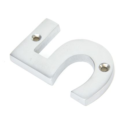 Satin Chrome Numeral 5