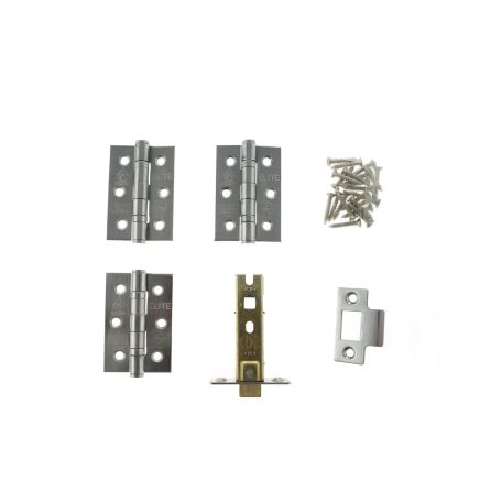 Atlantic Latch Pack [CE] 3" (Latch x1) + 3"x2" (Hinge x3) - Satin Chrome